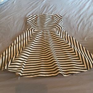 Black and white strapless dress from express